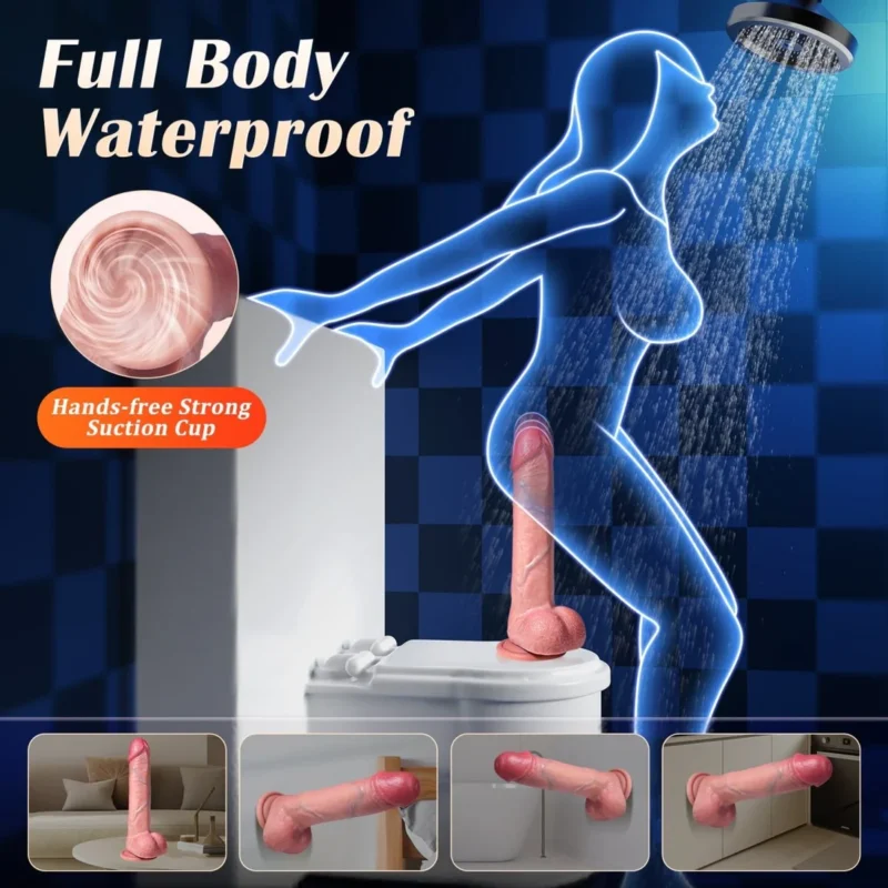 8.7inch Liquid Silicone Thrusting and Vibrating Realistic Dildo with App Control - Image 5